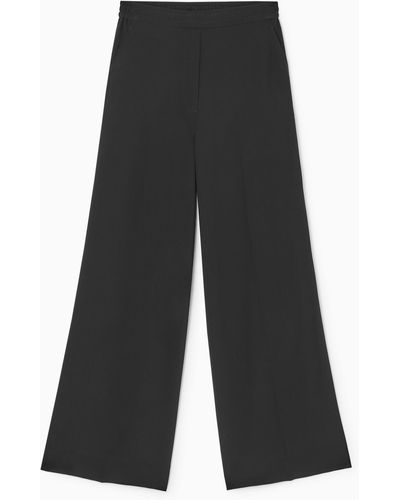 COS Silk Wide-leg Trousers - Grey