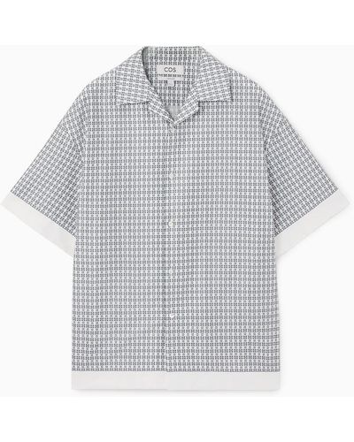 COS Oversized Printed Short-sleeved Shirt - Gray