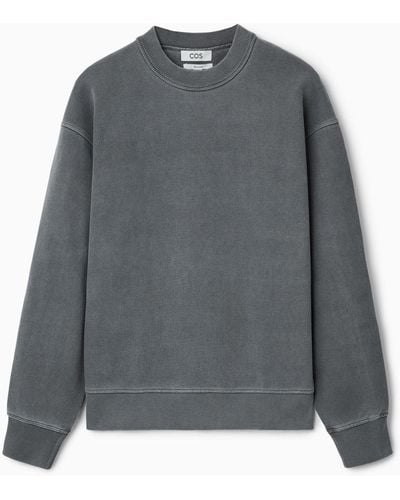 COS Garment-dyed Mock-neck Sweatshirt - Gray