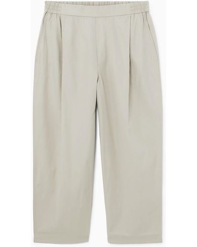 COS Wide-leg Elasticated Trousers - White