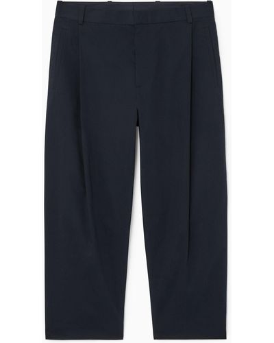 COS Pleated Tapered Trousers - Blue