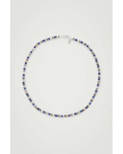 COS Semi-precious Beaded Necklace - White