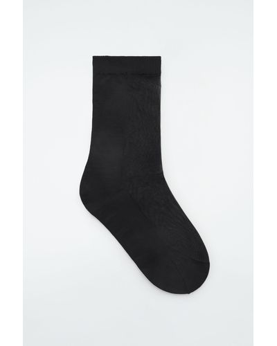 COS Sheer-panel Socks - Black