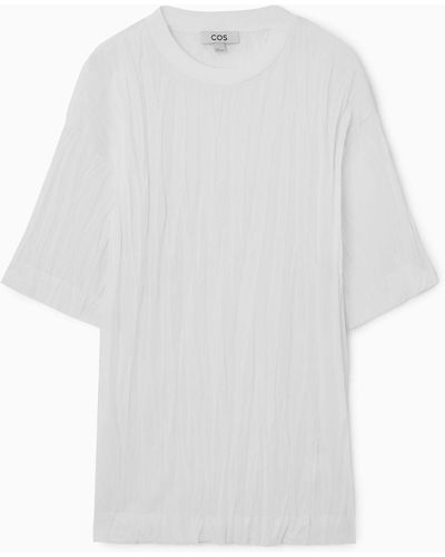 COS Oversized Crinkled Jersey T-shirt - White