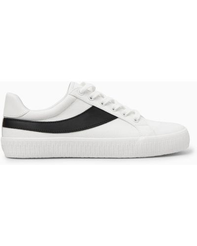 COS Leather-trimmed Canvas Sneakers - White