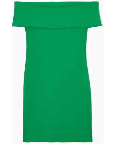 COS Off-the-shoulder Dress - Green