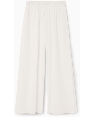 COS Semi-sheer Drawstring Trousers - White