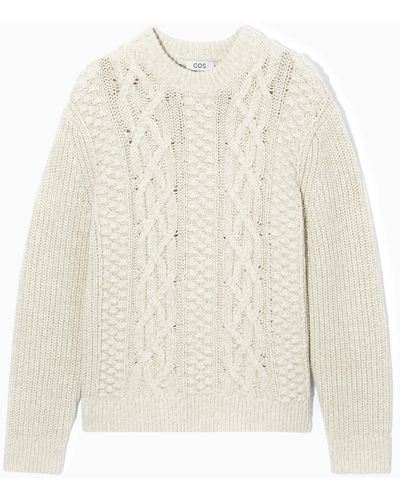 COS Cable-knit Wool Jumper - White