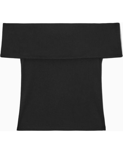COS Off-the-shoulder Jersey Top - Black