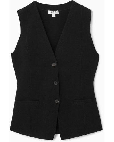 COS Longline Knitted Wool Vest - Black