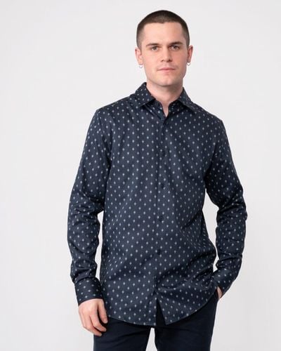 Ted Baker Ardea Long Sleeve Geometric Print Shirt - Blue