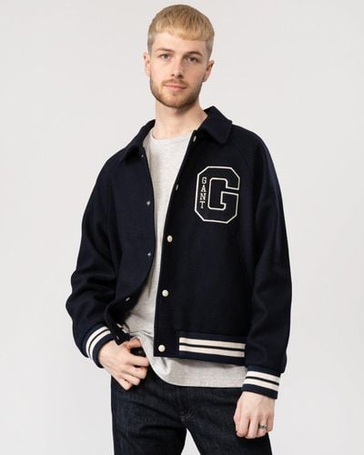MARNI Logo-Appliquéd Striped Leather and Knitted Varsity Jacket for Men