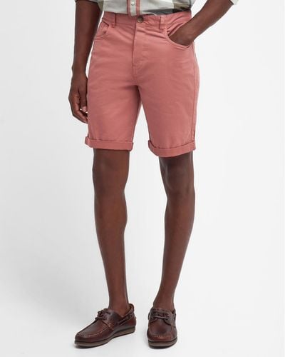 Barbour Overdyed Twill Shorts - Red