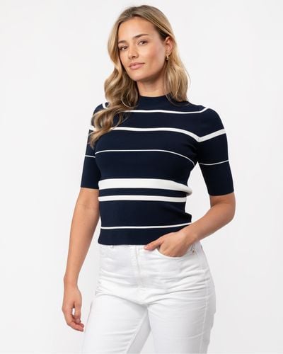 Ted Baker Makarin Fitted Knit Top - Natural