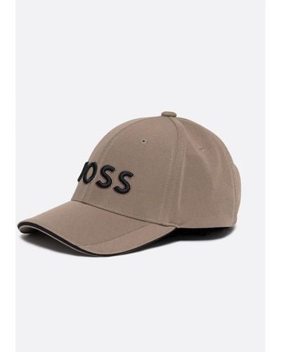 BOSS Jude Cotton-twill Cap With 3d Embroidered Logo - White