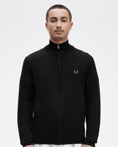 Fred Perry Classic Zip Through Cardigan - Black