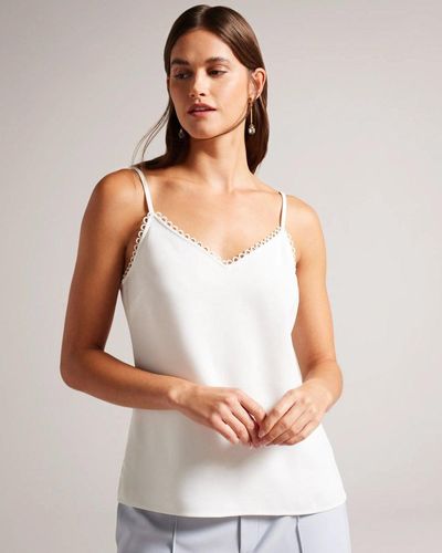 Ted Baker Andreno Strappy Cami With Looped Trims - White