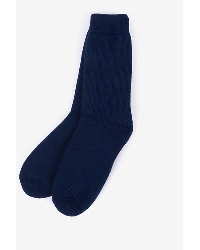 Barbour Wellington Calf Length Socks - Blue