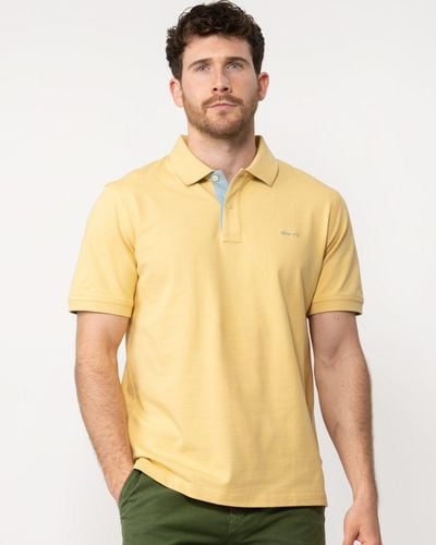 GANT Regular Fit Short Sleeve Contrast Pique Rugger - Yellow