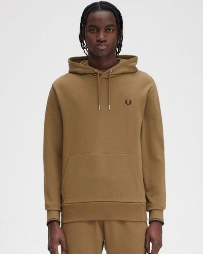 Fred Perry Tipped Hooded Sweatshirt - Natural