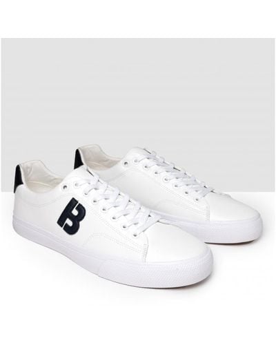 BOSS Aiden B Monogram Logo Tennis Sneakers - White
