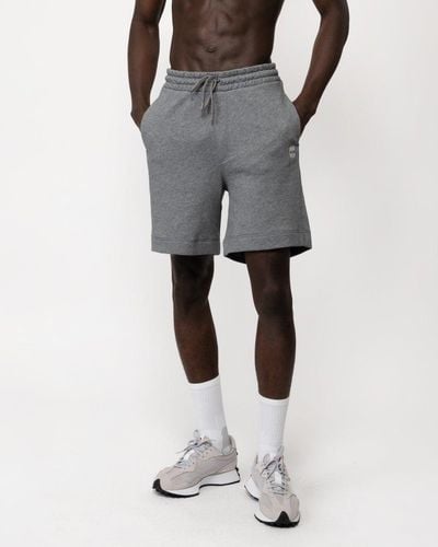 BOSS Sewalk Cotton-terry Shorts With Logo Badge - Grey