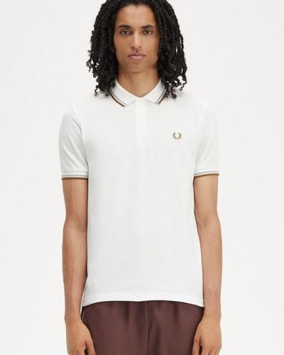 Fred Perry Twin Tipped Signature Polo Shirt - White