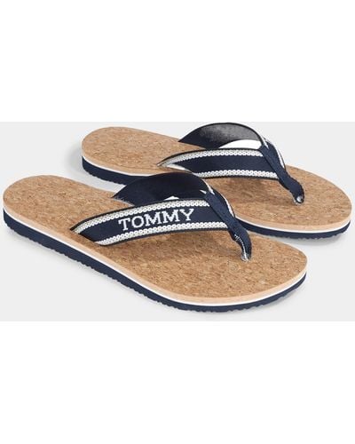 Tommy Hilfiger Cork Hilfiger Beach Sandals - Blue