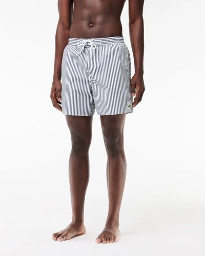 Lacoste Striped Swimming Shorts - Gray