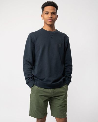 BOSS Boss Westart Relaxed Fit Crew Neck Sweatshirt - Blue