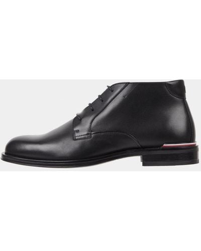 Tommy Hilfiger Core Rwb Hilfiger Leather Boots - Black