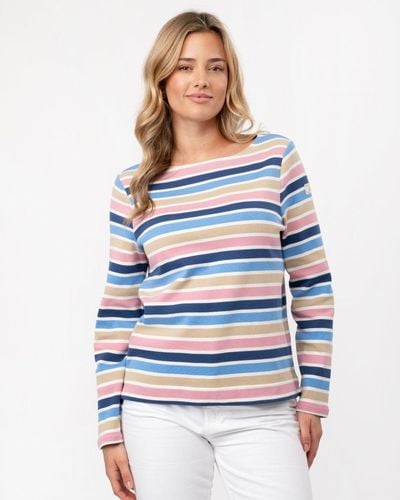 Joules New Harbour Striped Breton Top - Blue