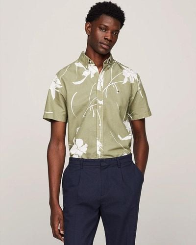 Tommy Hilfiger Large Tropical Print Shirt - Green