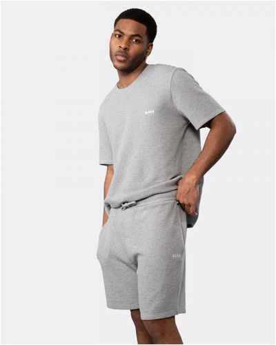 BOSS Waffle Pyjama Shorts - Grey