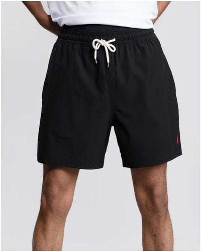 Polo Ralph Lauren Traveller Stretch Poly Mid Swimming Trunk - Black