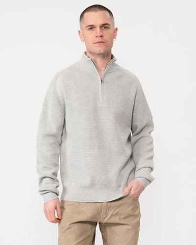 Belstaff Cole Quarter Zip Sweater - Grey