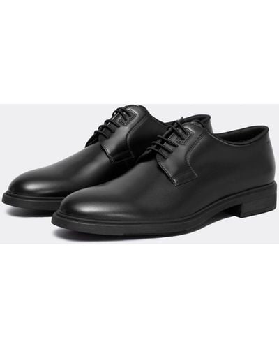 BOSS Firstclass Leather Derby Shoes With Rubber Outsole Nos - Black