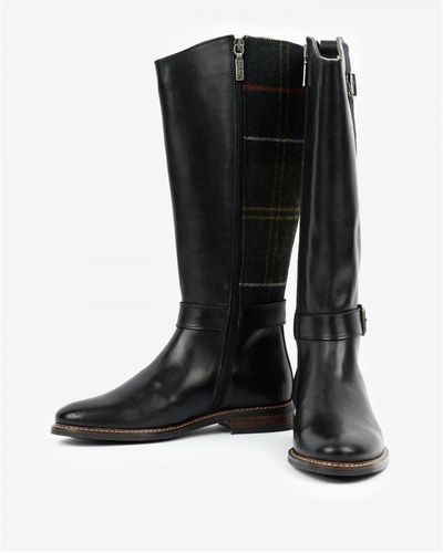 Barbour Wren Tartan Tall Boots - Black