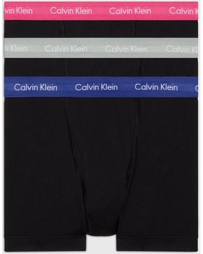 Calvin Klein Cotton Stretch Wicking Trunk 3 Pack - Black