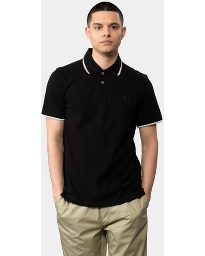 Armani Exchange Small Logo Pique Polo Shirt - Black