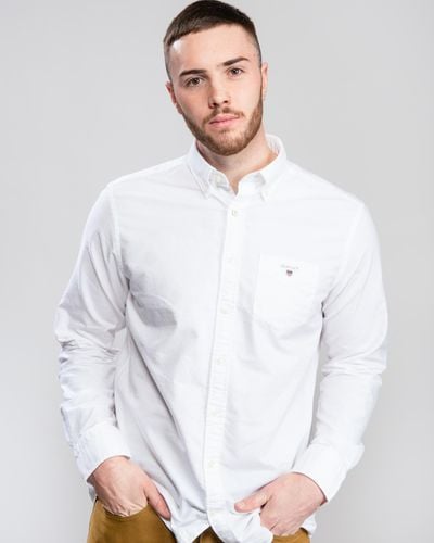 GANT Regular Button Down Oxford Shirt - White