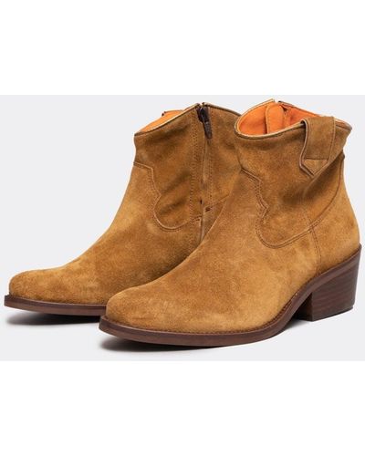 Penelope Chilvers Cassidy Suede Short Cowboy Boots - Brown