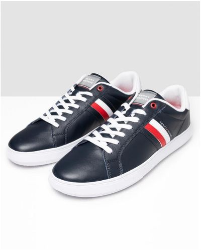 Tommy Hilfiger Essential Leather Cu Sneakers - Blue