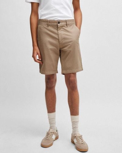 BOSS Slim Fit Chino Shorts - Natural