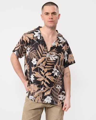 BOSS Short Sleeve Tropical Print Beach Shirt - Multicolour