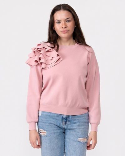 Ted Baker Debroh Easy Fit Sweater With Ruffles - Pink