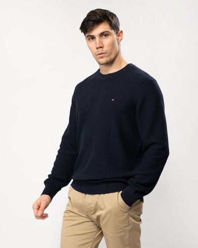 Tommy Hilfiger Oval Structure Crew Sweater - Blue
