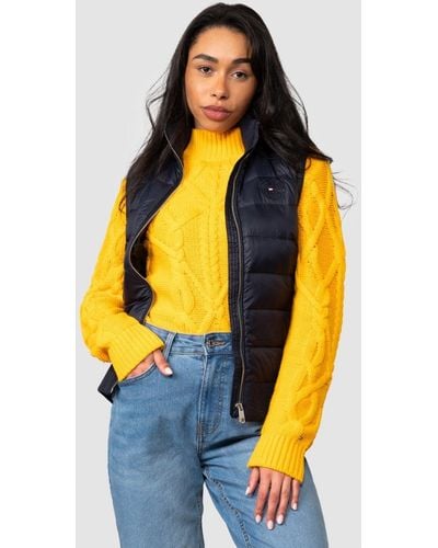 Tommy Hilfiger Knit Mix Down Gilet - Yellow