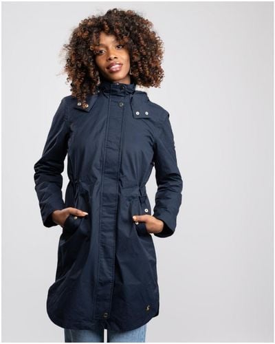 Joules Loxley Cozy Borg Lined Waterproof Coat - Blue