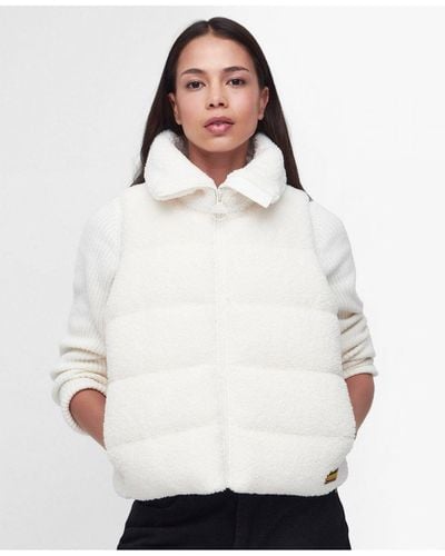 Barbour Maguire Short Teddy Gilet - White